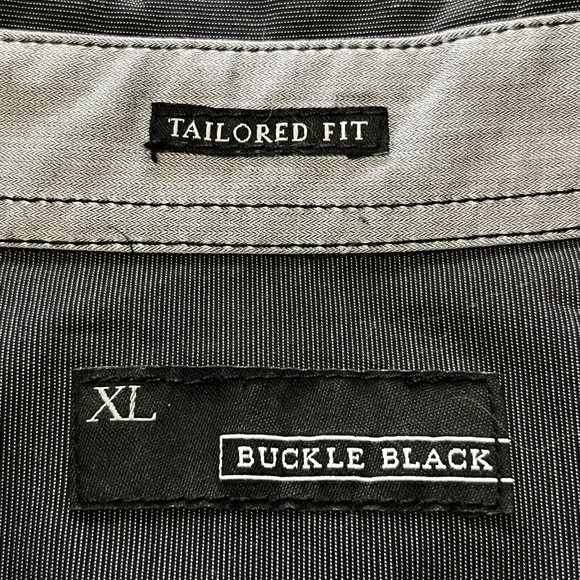 Buckle Black Shirt Size XL Tailored Fit Mens Long Sleeve Button Up Charcoal Gray - Picture 7 of 10